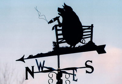 Pig smoking Cigar weathervane